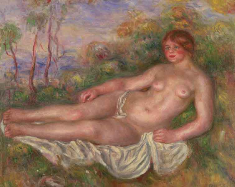 Pierre-Auguste Renoir Renoir Reclining Woman Bather